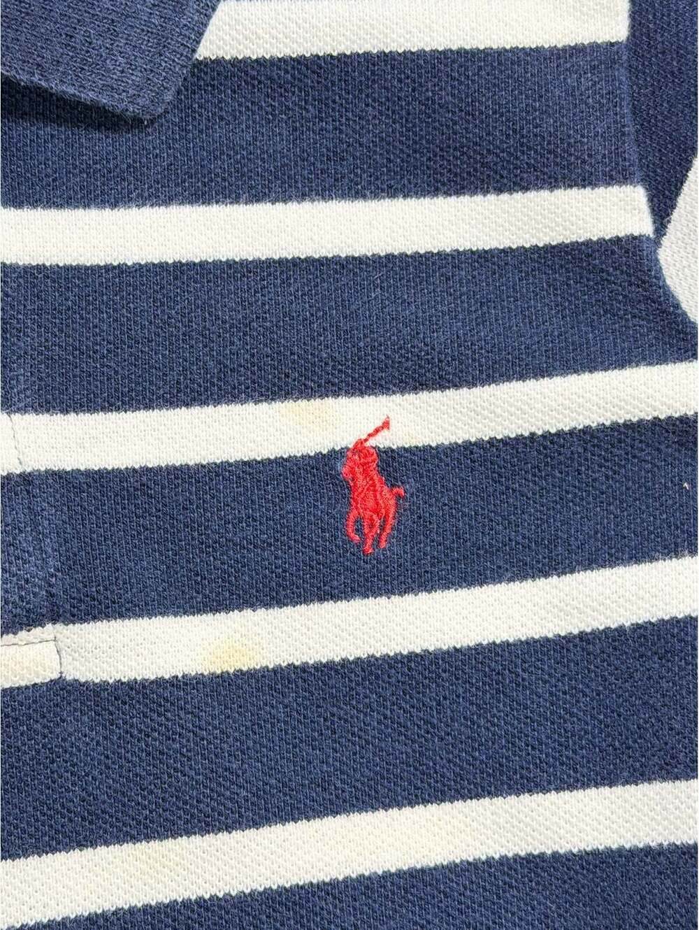 00's Polo Ralph Lauren Kids Navy Stripe Short Sleeve Polo - Picture 4 of 6
